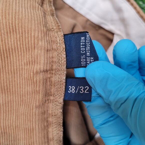 Vintage 90s Polo Ralph Lauren Corduroy Pants Mens 38x31 Baggy Straight Fit - Picture 12 of 12